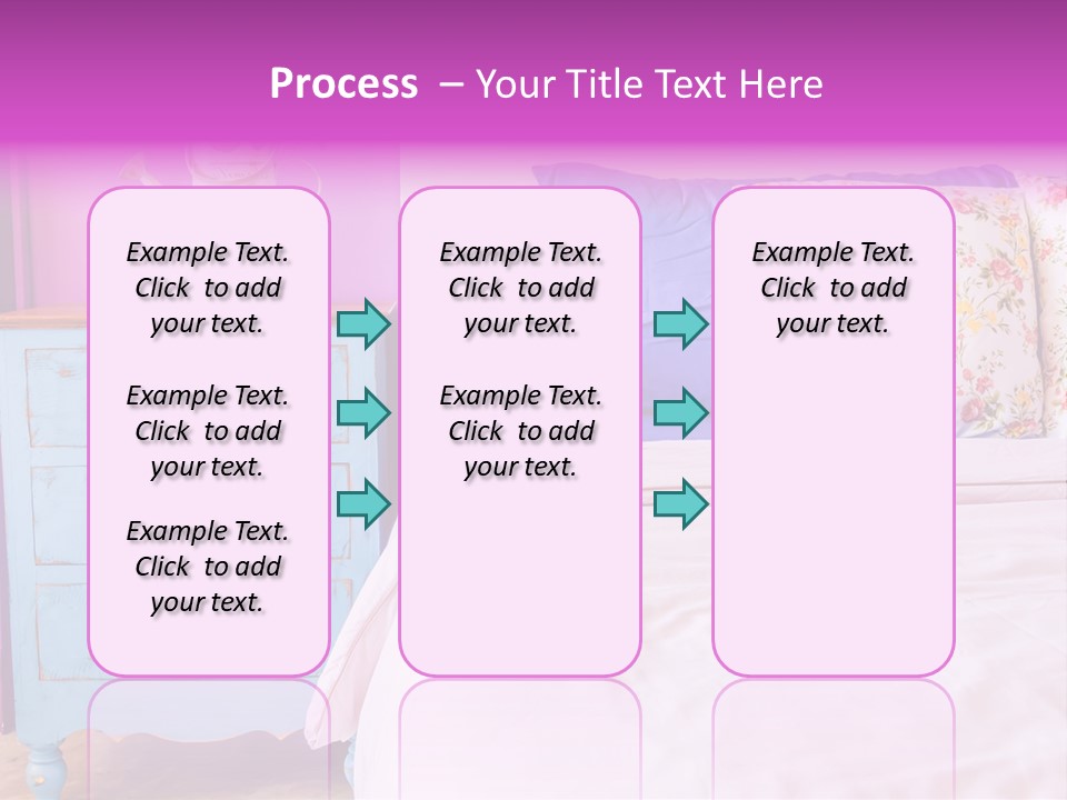 A Bed With Pillows And A Vase Of Flowers On Top Of It PowerPoint Template