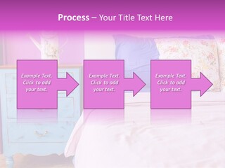 A Bed With Pillows And A Vase Of Flowers On Top Of It PowerPoint Template