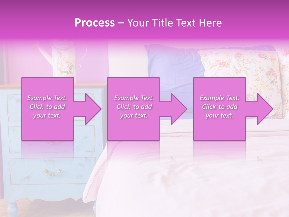 A Bed With Pillows And A Vase Of Flowers On Top Of It PowerPoint Template