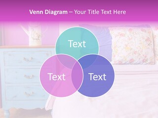 A Bed With Pillows And A Vase Of Flowers On Top Of It PowerPoint Template