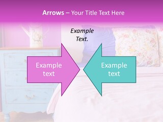 A Bed With Pillows And A Vase Of Flowers On Top Of It PowerPoint Template