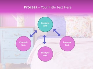 A Bed With Pillows And A Vase Of Flowers On Top Of It PowerPoint Template