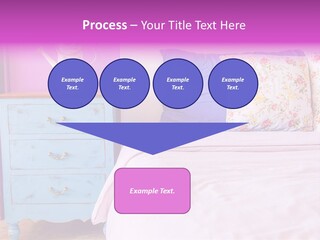 A Bed With Pillows And A Vase Of Flowers On Top Of It PowerPoint Template