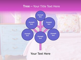 A Bed With Pillows And A Vase Of Flowers On Top Of It PowerPoint Template