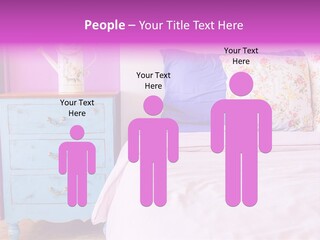 A Bed With Pillows And A Vase Of Flowers On Top Of It PowerPoint Template