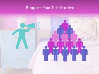 A Bed With Pillows And A Vase Of Flowers On Top Of It PowerPoint Template