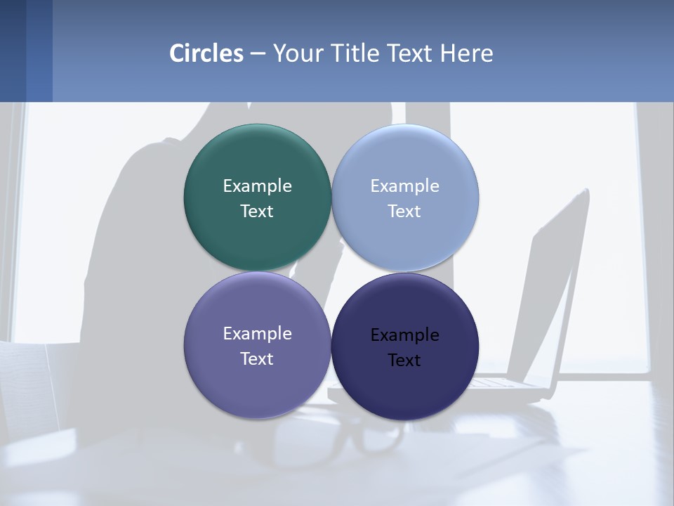 A Woman Sitting In Front Of A Laptop Computer PowerPoint Template