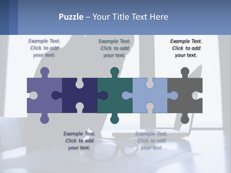 A Woman Sitting In Front Of A Laptop Computer PowerPoint Template