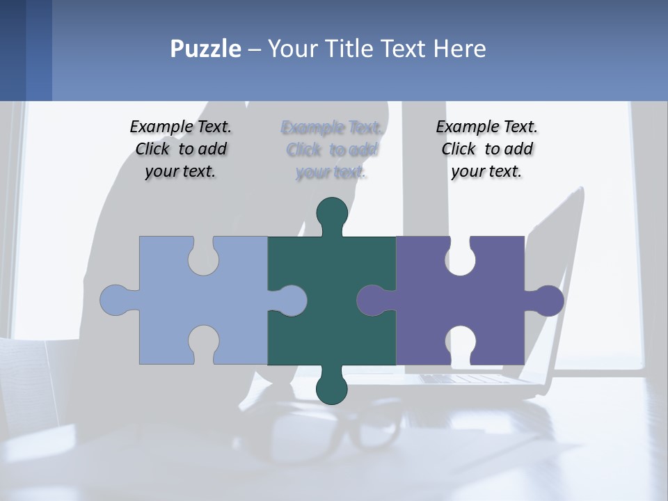 A Woman Sitting In Front Of A Laptop Computer PowerPoint Template