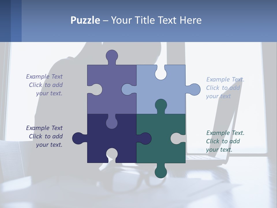 A Woman Sitting In Front Of A Laptop Computer PowerPoint Template