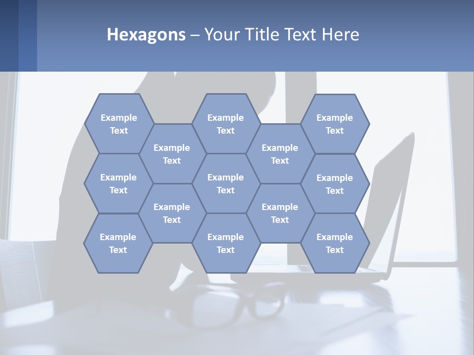 A Woman Sitting In Front Of A Laptop Computer PowerPoint Template