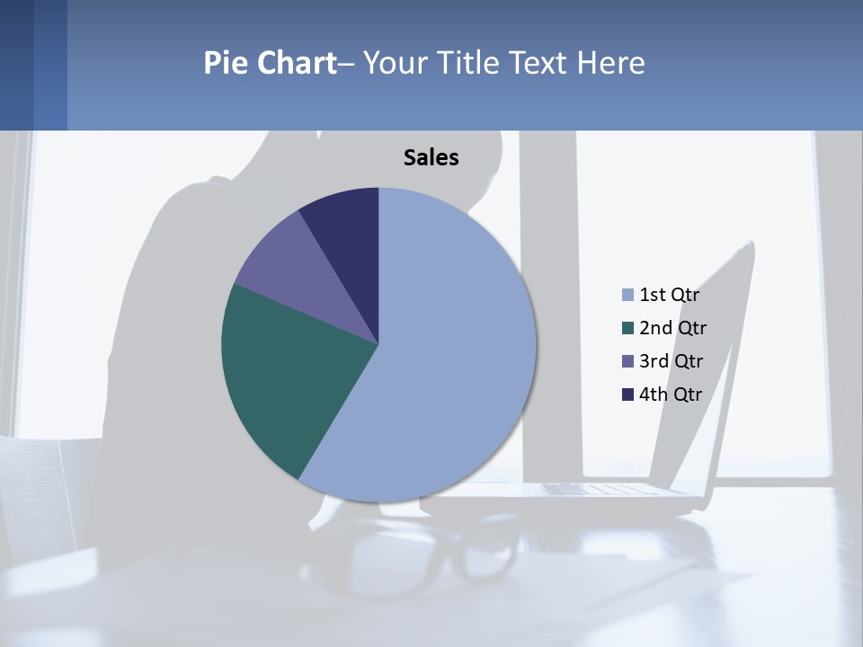 A Woman Sitting In Front Of A Laptop Computer PowerPoint Template