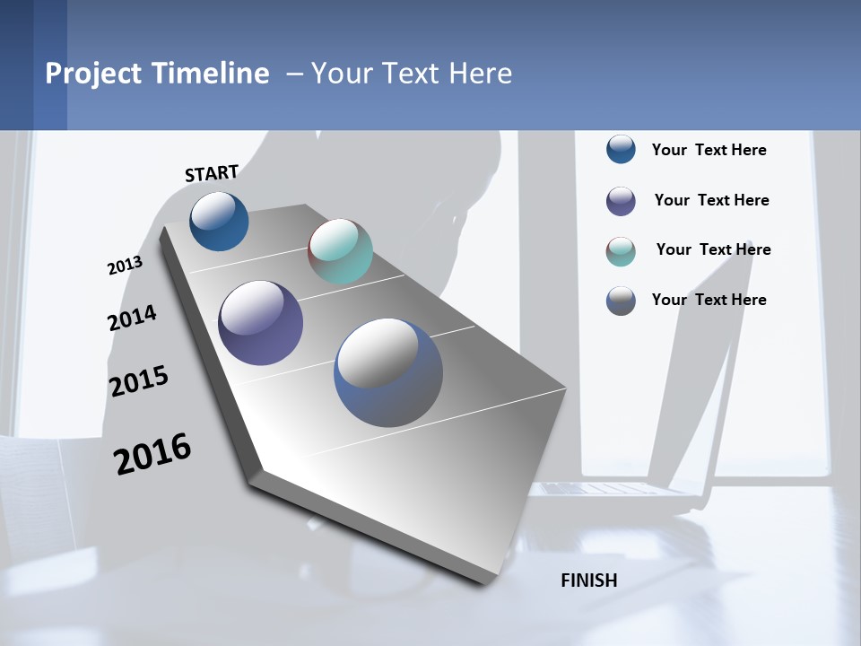 A Woman Sitting In Front Of A Laptop Computer PowerPoint Template