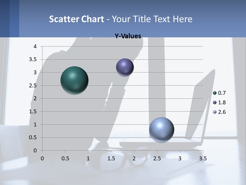 A Woman Sitting In Front Of A Laptop Computer PowerPoint Template