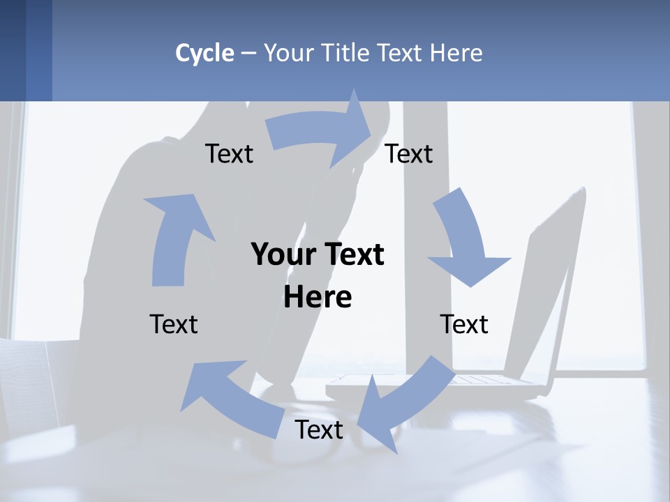 A Woman Sitting In Front Of A Laptop Computer PowerPoint Template