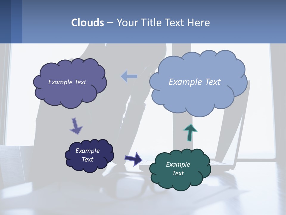 A Woman Sitting In Front Of A Laptop Computer PowerPoint Template