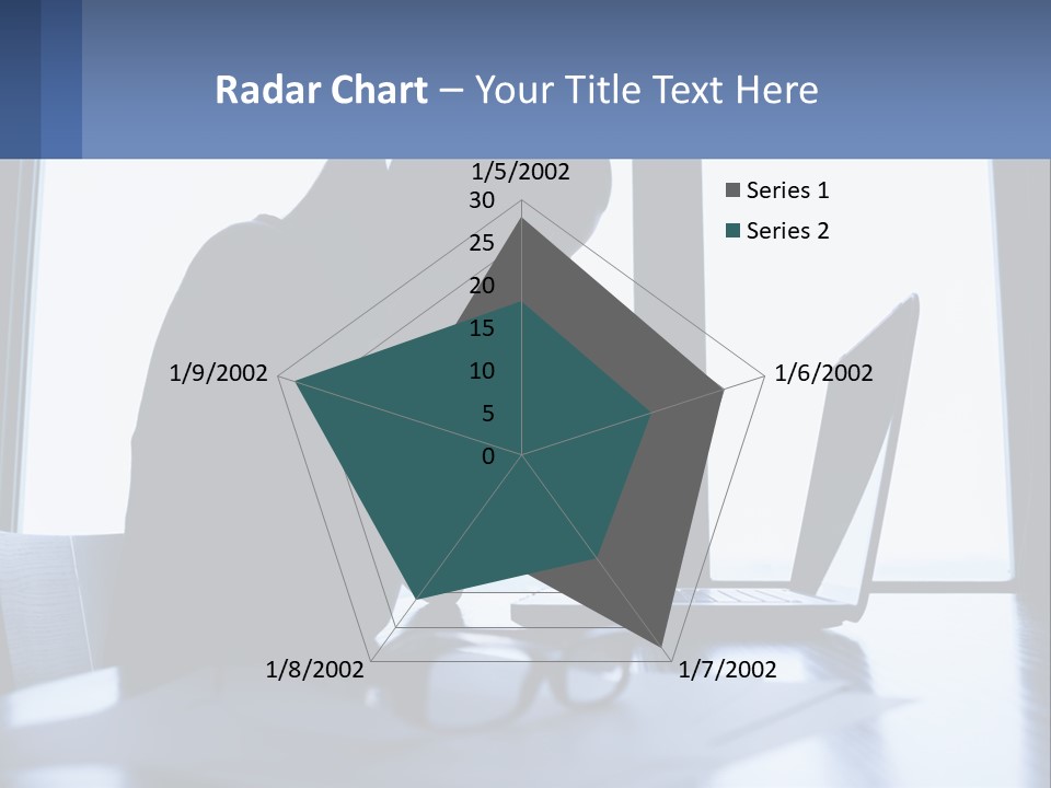 A Woman Sitting In Front Of A Laptop Computer PowerPoint Template