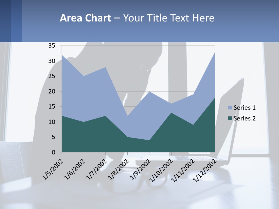 A Woman Sitting In Front Of A Laptop Computer PowerPoint Template