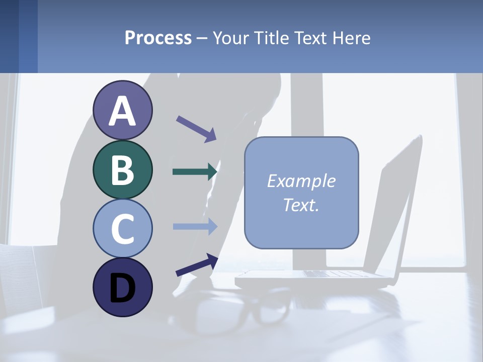 A Woman Sitting In Front Of A Laptop Computer PowerPoint Template
