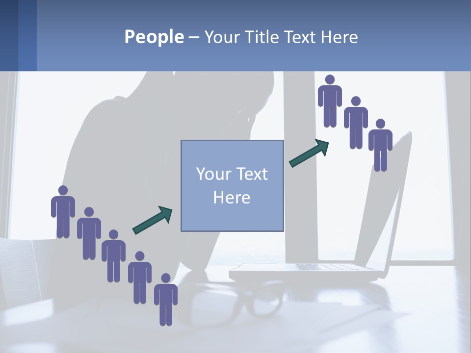 A Woman Sitting In Front Of A Laptop Computer PowerPoint Template