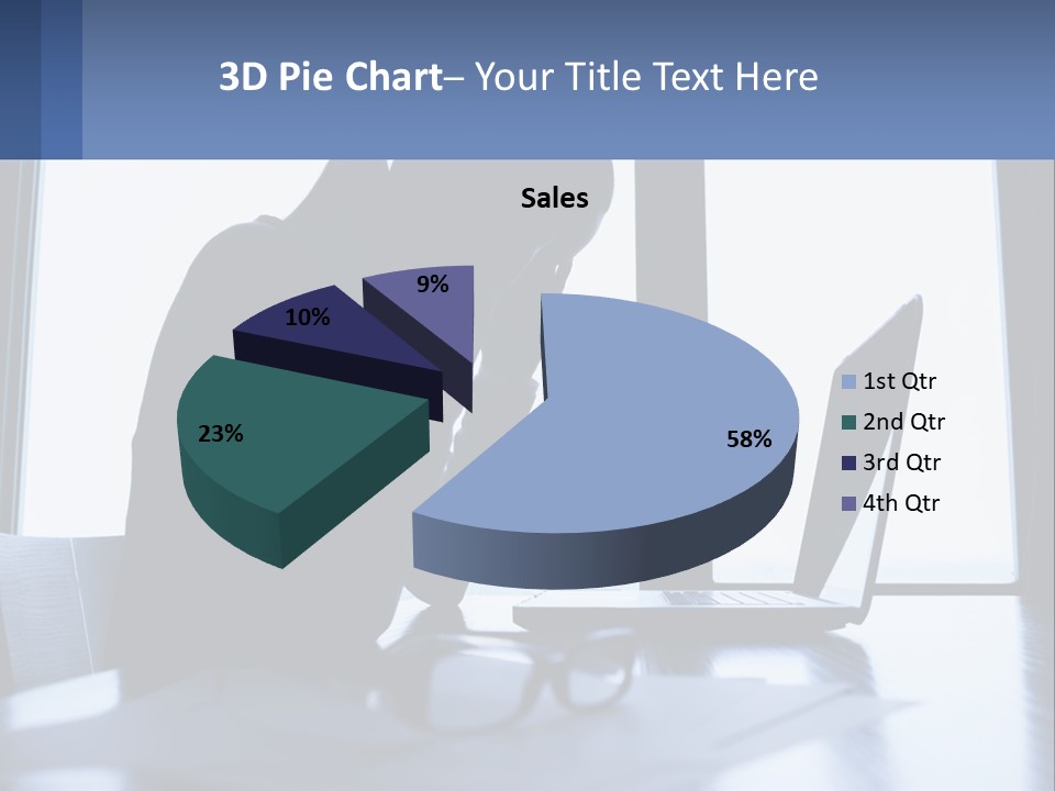 A Woman Sitting In Front Of A Laptop Computer PowerPoint Template