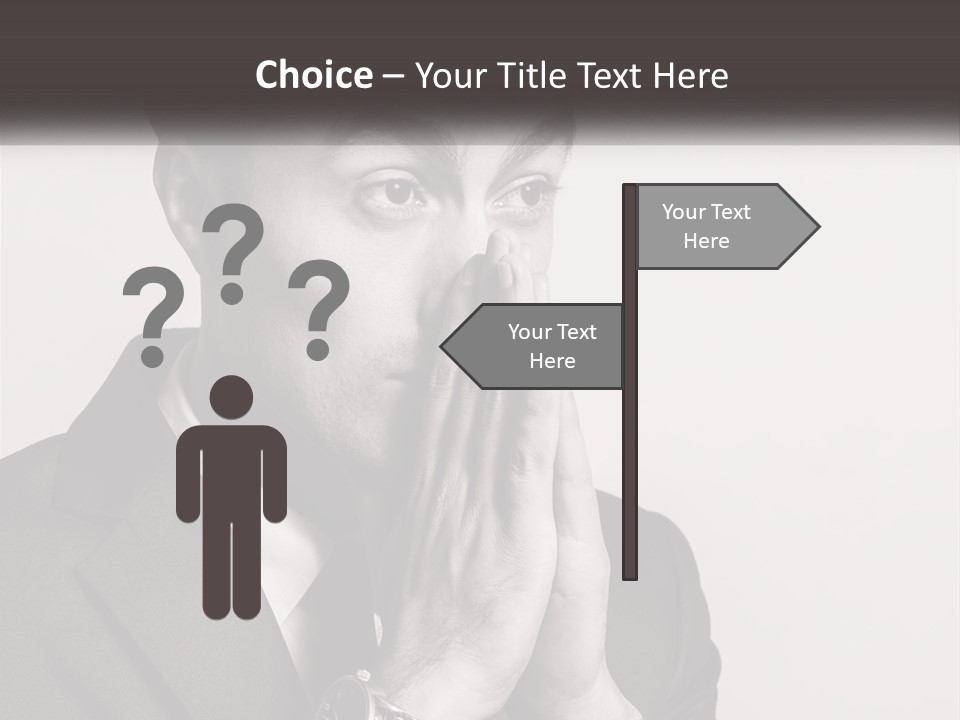 A Man Covering His Face With His Hands PowerPoint Template