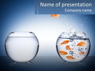 A Goldfish Jumping Out Of A Bowl Of Water PowerPoint Template