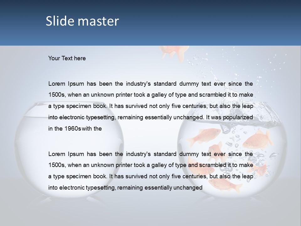 A Goldfish Jumping Out Of A Bowl Of Water PowerPoint Template