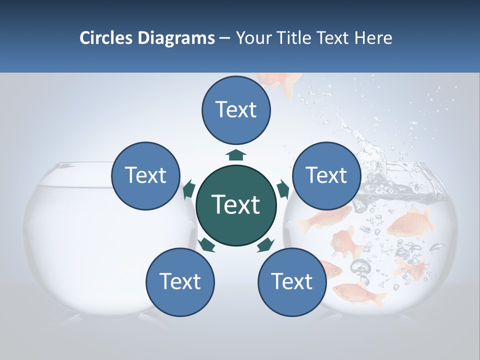 A Goldfish Jumping Out Of A Bowl Of Water PowerPoint Template