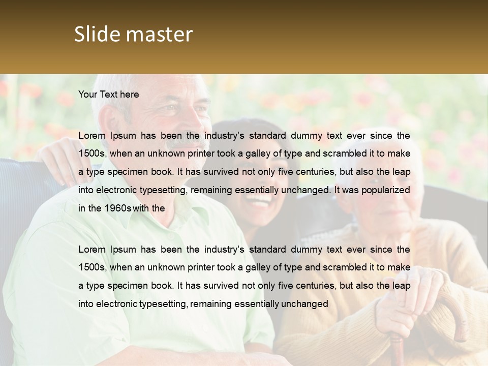 A Group Of People Sitting Next To Each Other PowerPoint Template