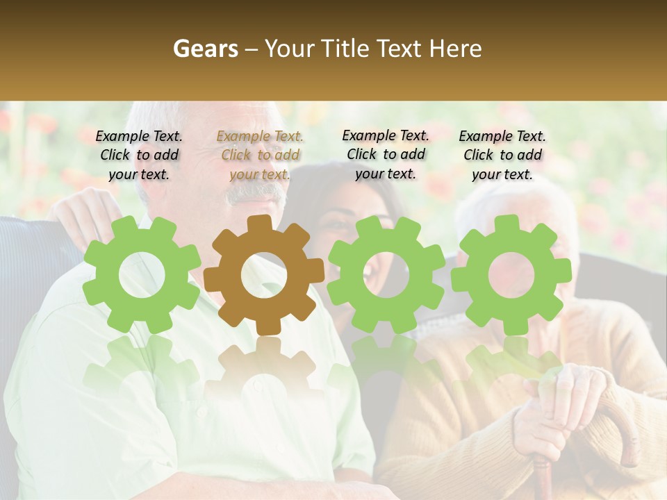 A Group Of People Sitting Next To Each Other PowerPoint Template