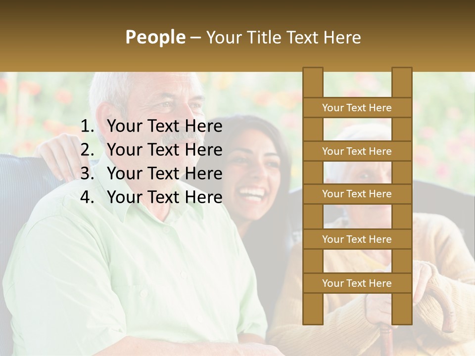 A Group Of People Sitting Next To Each Other PowerPoint Template