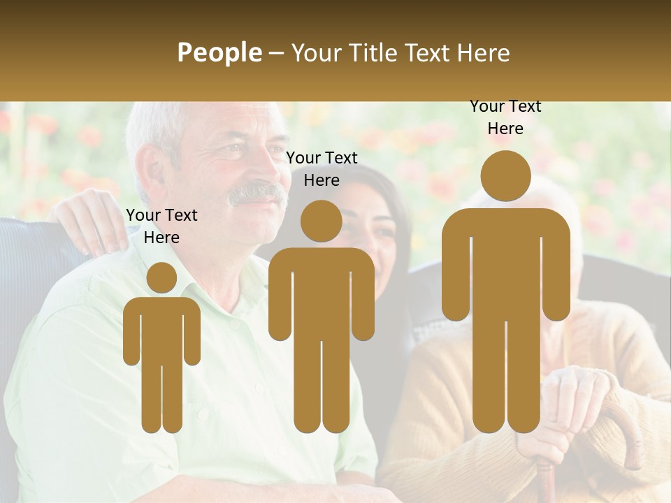 A Group Of People Sitting Next To Each Other PowerPoint Template