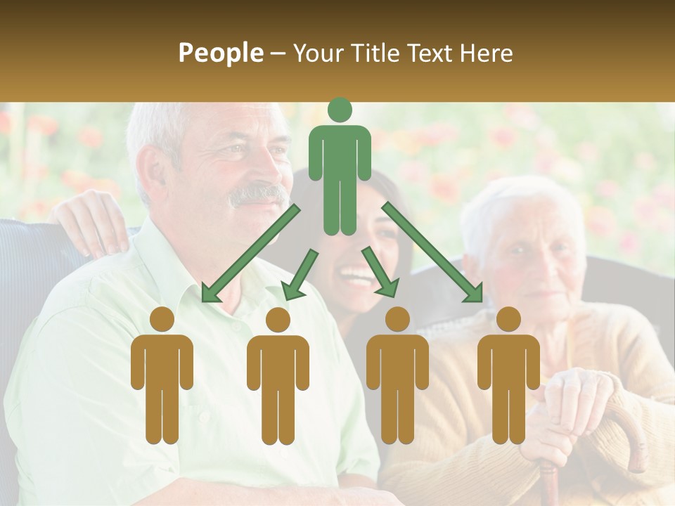 A Group Of People Sitting Next To Each Other PowerPoint Template