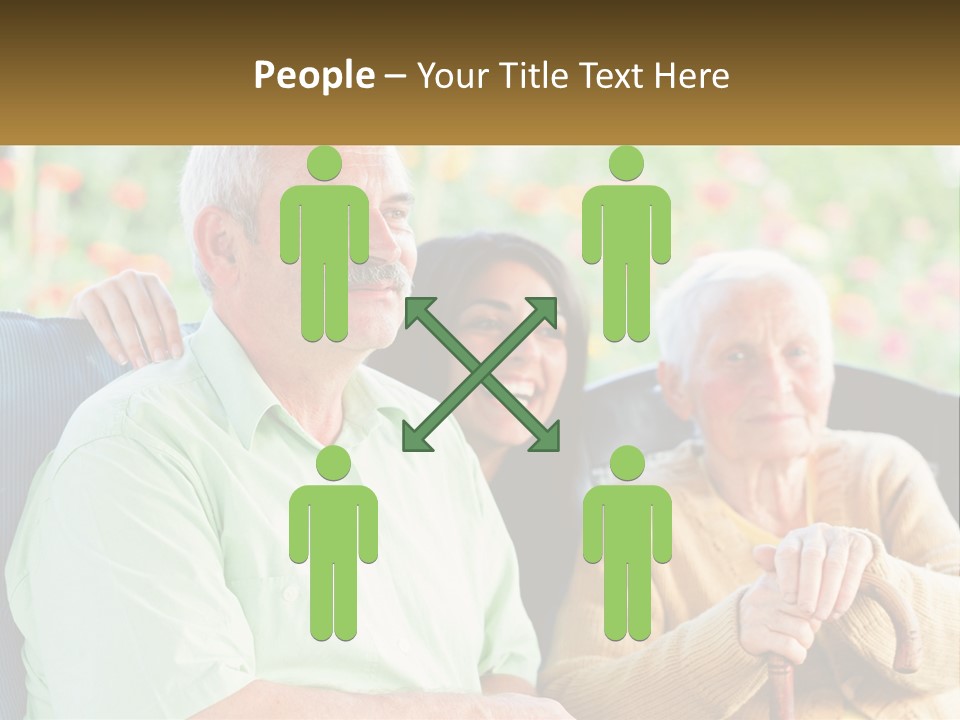 A Group Of People Sitting Next To Each Other PowerPoint Template