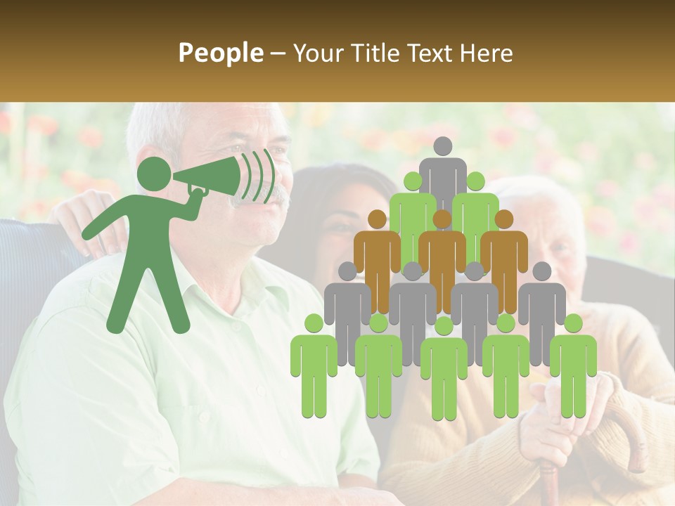 A Group Of People Sitting Next To Each Other PowerPoint Template