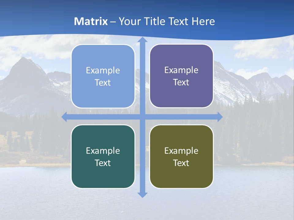 A Lake Surrounded By Trees And Mountains In The Background PowerPoint Template