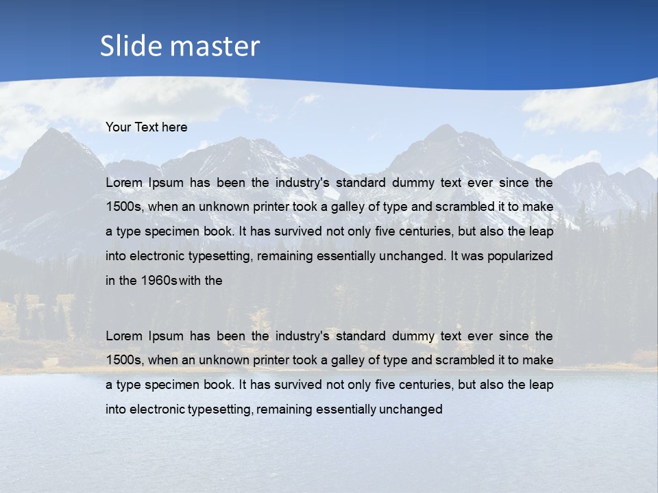 A Lake Surrounded By Trees And Mountains In The Background PowerPoint Template