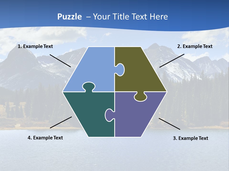 A Lake Surrounded By Trees And Mountains In The Background PowerPoint Template
