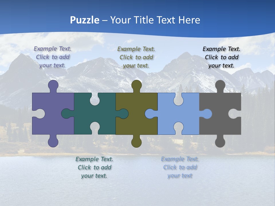 A Lake Surrounded By Trees And Mountains In The Background PowerPoint Template