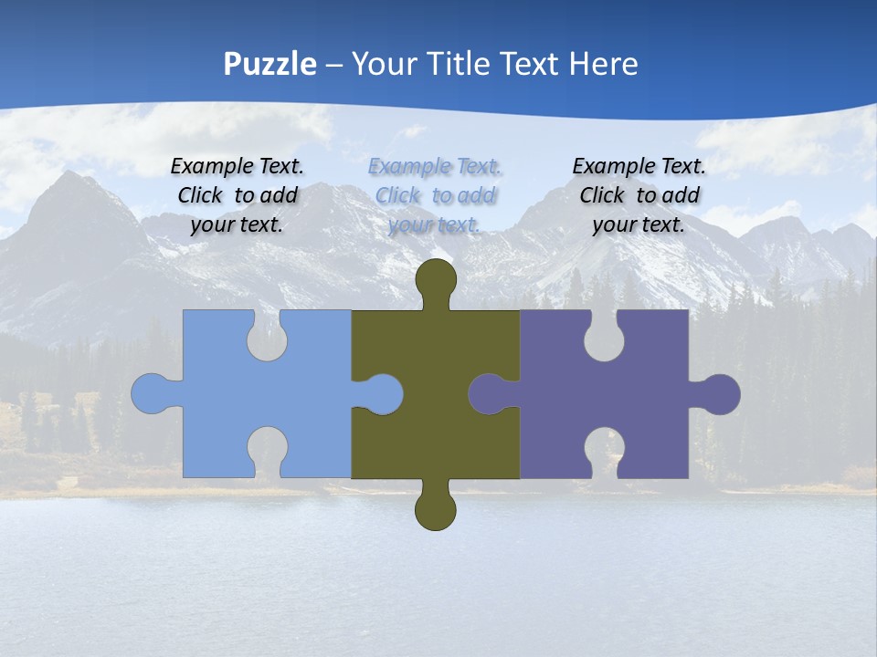 A Lake Surrounded By Trees And Mountains In The Background PowerPoint Template