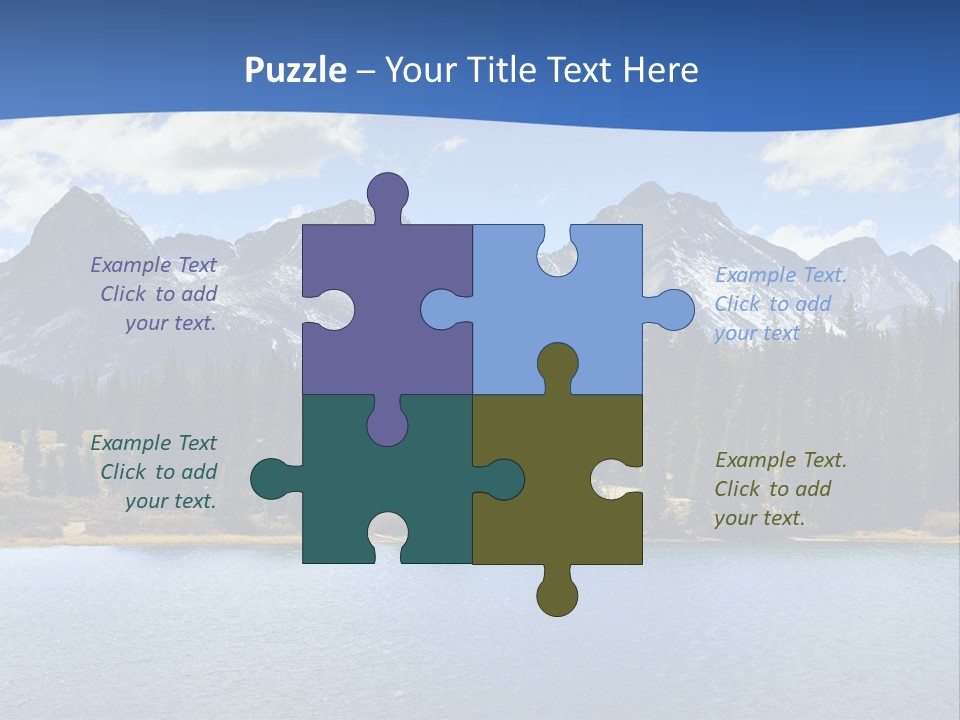 A Lake Surrounded By Trees And Mountains In The Background PowerPoint Template