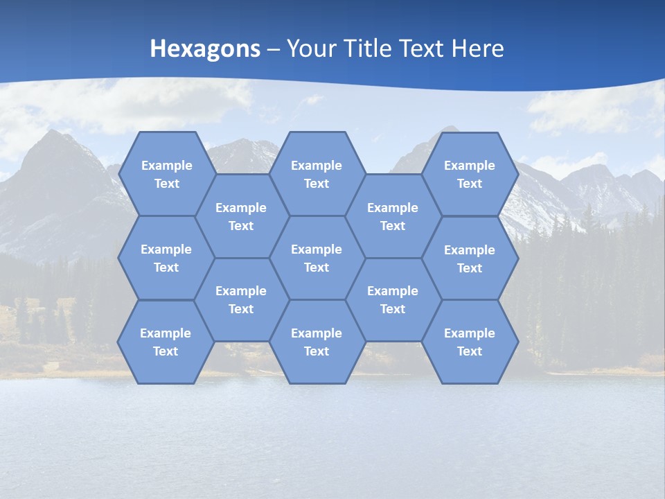 A Lake Surrounded By Trees And Mountains In The Background PowerPoint Template