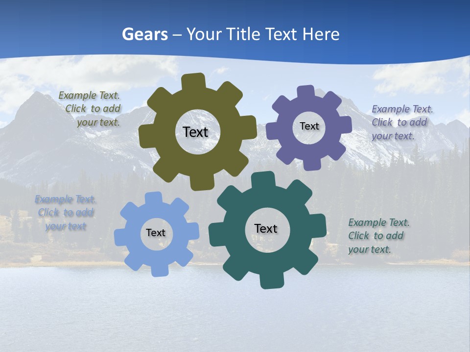 A Lake Surrounded By Trees And Mountains In The Background PowerPoint Template