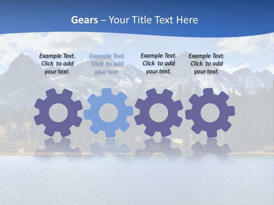 A Lake Surrounded By Trees And Mountains In The Background PowerPoint Template