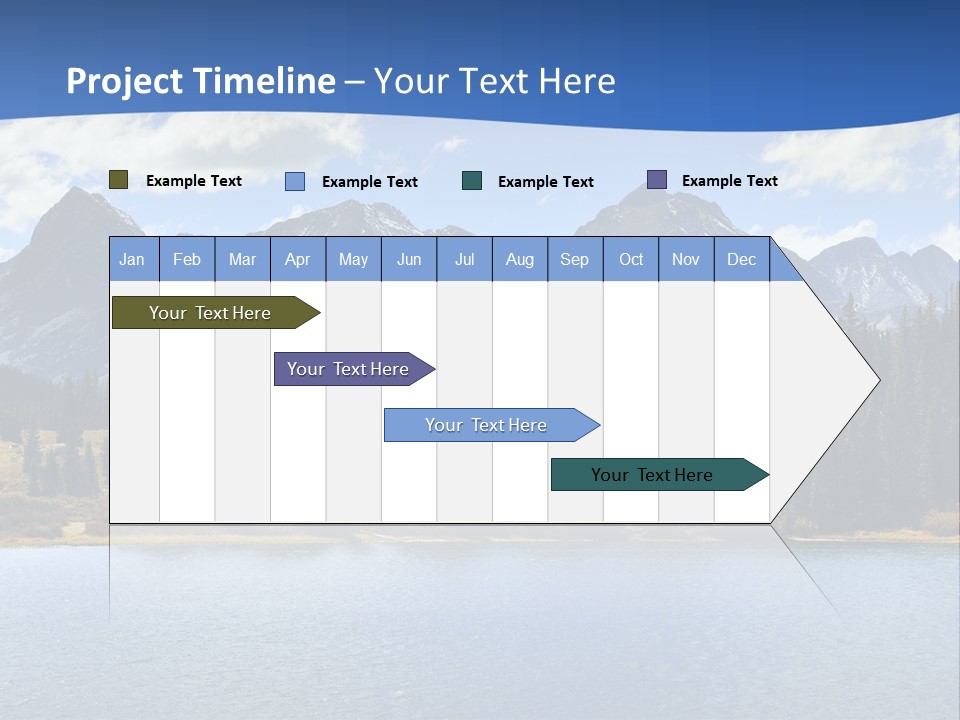 A Lake Surrounded By Trees And Mountains In The Background PowerPoint Template