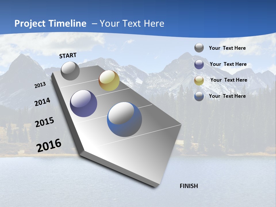 A Lake Surrounded By Trees And Mountains In The Background PowerPoint Template