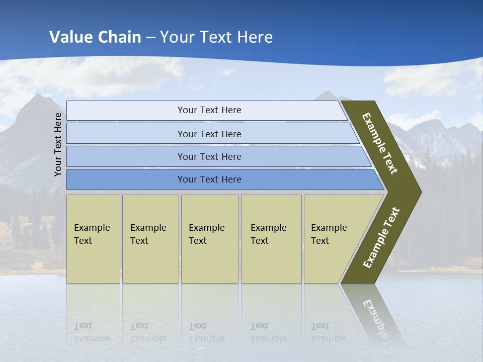 A Lake Surrounded By Trees And Mountains In The Background PowerPoint Template