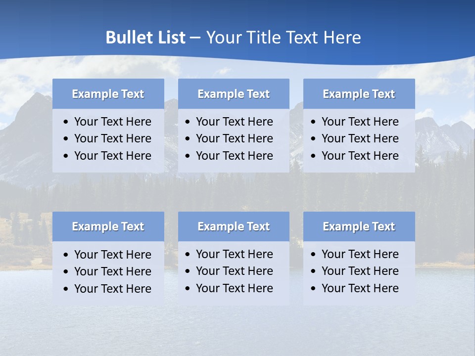 A Lake Surrounded By Trees And Mountains In The Background PowerPoint Template