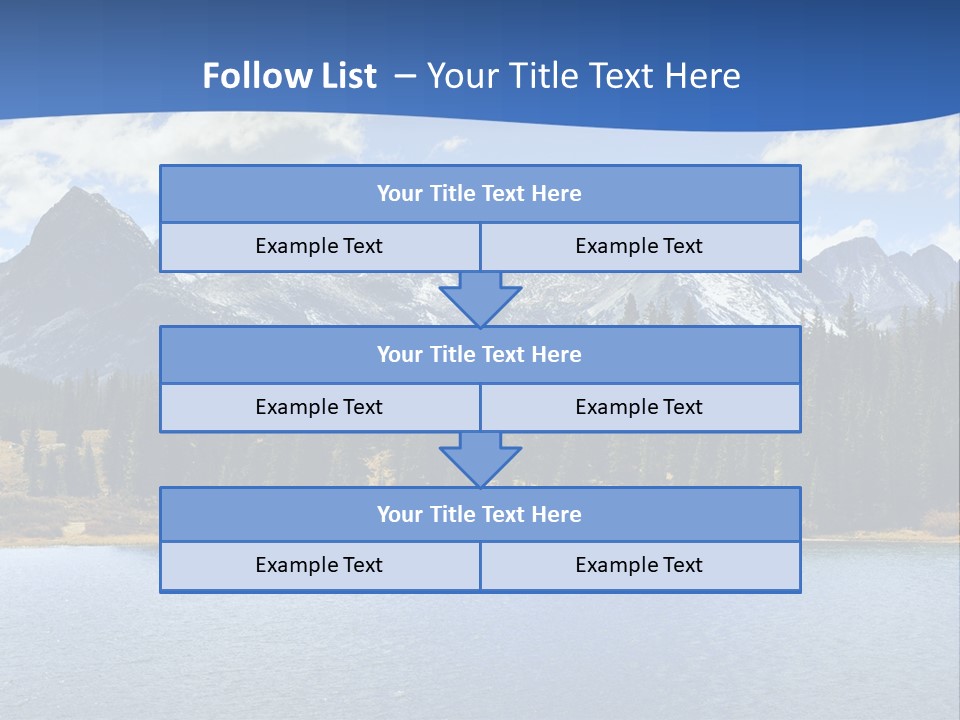 A Lake Surrounded By Trees And Mountains In The Background PowerPoint Template